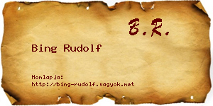 Bing Rudolf névjegykártya
